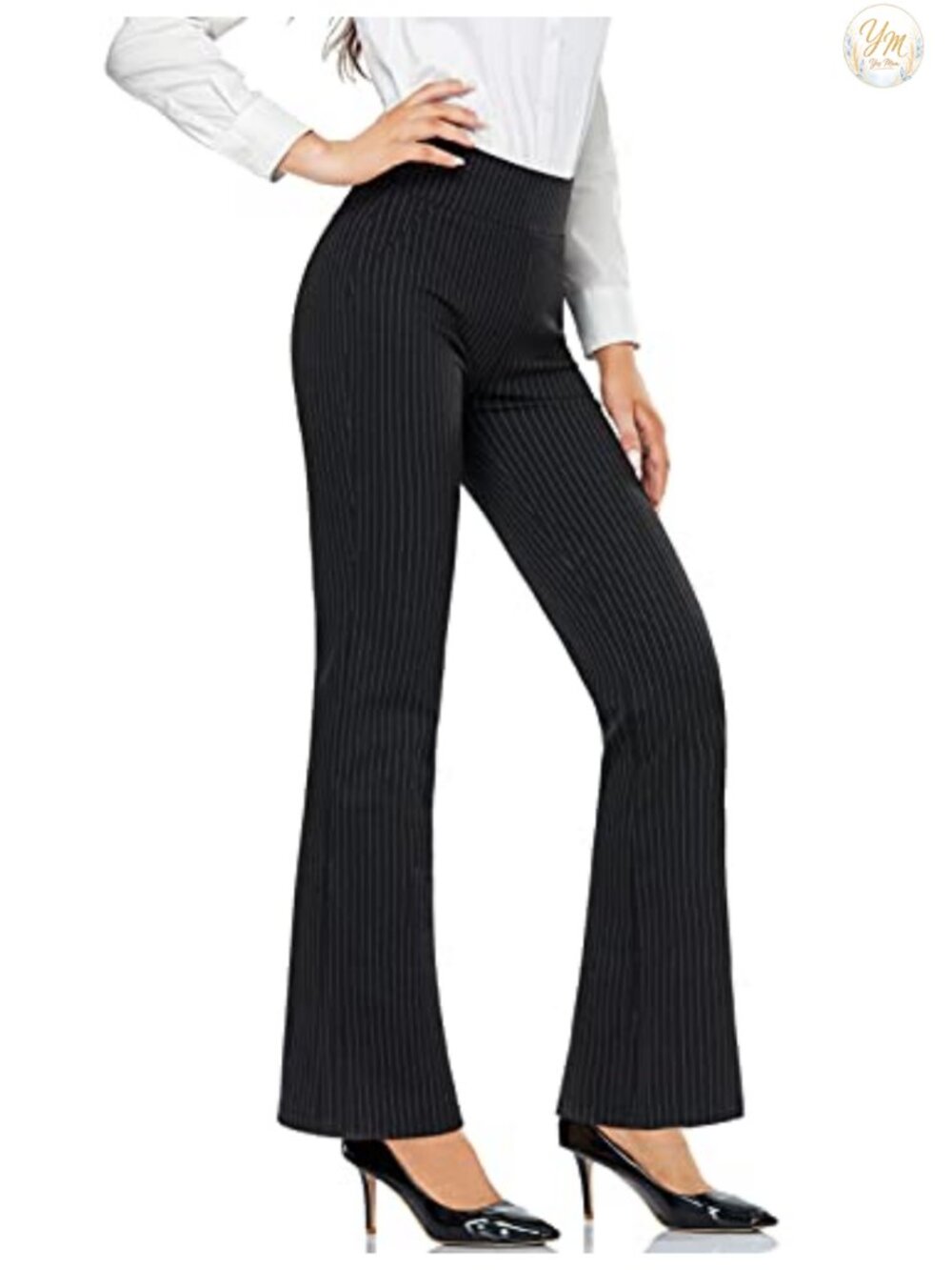 High Waist Stretchy Bootcut Pants, Ponte Knit, 4-Way Stretch